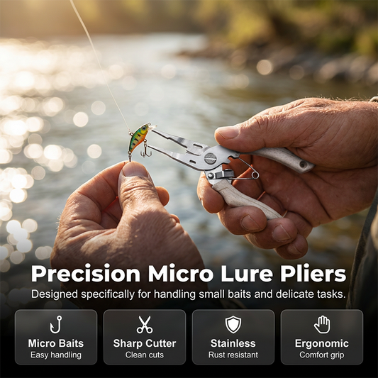 🎣NIEUW – 49% KORTING🔥 RVS Micro Vispincet – Compact, Sterk & Roestvrij | Voor Lijnen Knippen, Haken Verwijderen & Precisiewerk