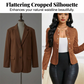 🔥🎁New 49% OFF🔥Women's Faux Suede Collarless Open Front Jacket