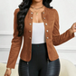 🔥🎁New 49% OFF🔥Women's Faux Suede Collarless Open Front Jacket