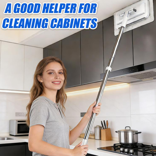 🧹  50% OFF! ✨ Hands-Free Flat Mop – Shark-Tooth Grip, Universal Cloths, Telescopic 🪥