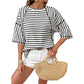 🔥HOT SALE 49% OFF✨Women's Striped Relaxed Fit T-Shirt