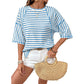 🔥HOT SALE 49% OFF✨Women's Striped Relaxed Fit T-Shirt