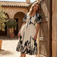👗 49% OFF NOW! 🌿 Soft Botanical Print V-Neck Midi Dress – Elegant, Lightweight & Versatile for Any Occasion 🌸