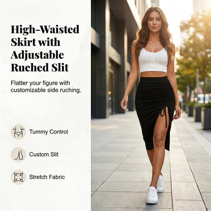 🌞Spring Awakening: 49% off!🌸Women's High Waisted Ruched Bodycon Skirt