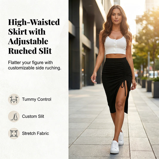 🌞Spring Awakening: 49% off!🌸Women's High Waisted Ruched Bodycon Skirt