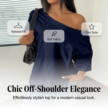 ✨2026 Hot Sale⌛Women's Casual Off-Shoulder T-Shirt