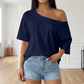 ✨2026 Hot Sale⌛Women's Casual Off-Shoulder T-Shirt