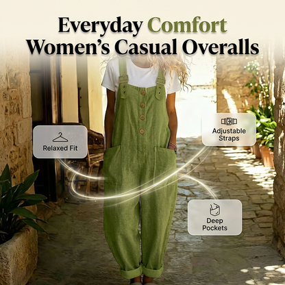 🌿Summer Sale - 49% OFF!👖Women's Casual Button-Front Overalls