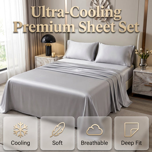 📢📢50% OFF !! & FREE SHIPPING ⏰Premium Cooling Fitted Sheet Set
