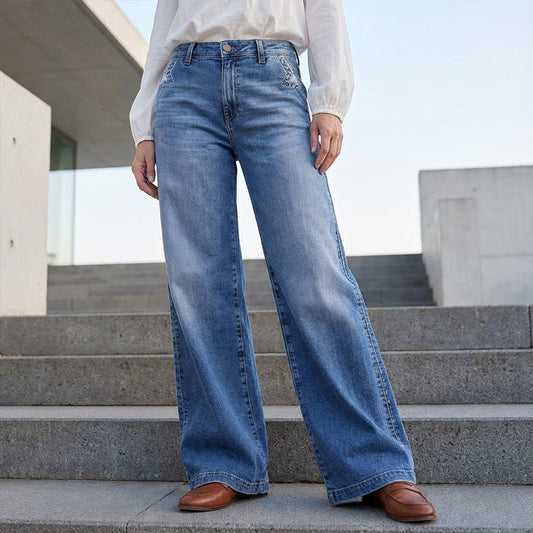 Women's Vintage High-Waist Wide-Leg Jeans