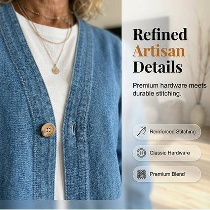 📢📢50% OFF!!!⏰Women's Classic Button Front Denim Jacket