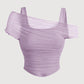 🌷 LIMITED TIME 49% OFF! 🌷Off-Shoulder Ruched Mesh Top 👗✨ – Corset Hem, Stretchy Slim Fit, 5 Colours S-2XL