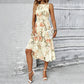 👗 LIMITED-TIME 50% OFF! 🌸 Women’s Sleeveless Floral Print Casual Dress – Smocked Bodice, Tiered Skirt, Midi Length ✨