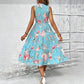 👗 LIMITED-TIME 50% OFF! 🌸 Women’s Sleeveless Floral Print Casual Dress – Smocked Bodice, Tiered Skirt, Midi Length ✨