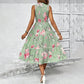 👗 LIMITED-TIME 50% OFF! 🌸 Women’s Sleeveless Floral Print Casual Dress – Smocked Bodice, Tiered Skirt, Midi Length ✨