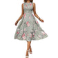 👗 LIMITED-TIME 50% OFF! 🌸 Women’s Sleeveless Floral Print Casual Dress – Smocked Bodice, Tiered Skirt, Midi Length ✨