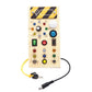 💡🎛️ Wooden LED Busy Board – Interactive Switch & Light Activity Toy for Kids