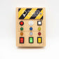 💡🎛️ Wooden LED Busy Board – Interactive Switch & Light Activity Toy for Kids