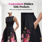 🌸Elegant Sleeveless A-Line Midi Dress with Floral Print👗❤️