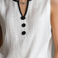 ✨👚👖Women's Contrast Trim Sleeveless Top & Wide-Leg Pants Set Elegant 2 Piece Matching Outfit Daily Vacation Casual Wear