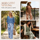 🔥LAST DAY 49% OFF ☀️🛍️Women's V-Neck Blouse & Printed Wide-Leg Pants Set