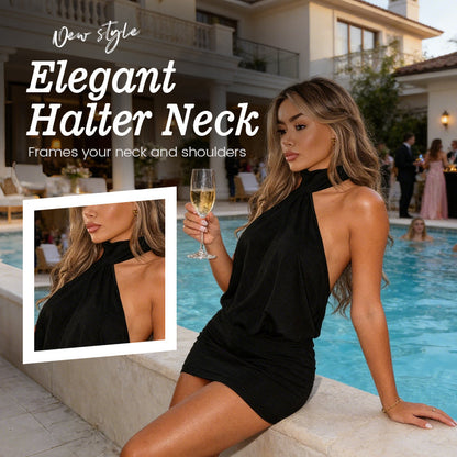 🔥49% OFF for a limited time🔥Sexy Halter Backless Bodycon Mini Dress