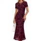 Women's Floral Mesh Midi Dress