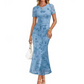 Women's Floral Mesh Midi Dress