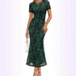 Women's Floral Mesh Midi Dress