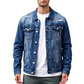 Men’s Casual Vintage-Wash Distressed Denim Jacket