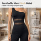 📢📢49% OFF !! ⏰One-Shoulder Mesh Panel Wide-Leg Jumpsuit