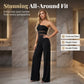 📢📢49% OFF !! ⏰One-Shoulder Mesh Panel Wide-Leg Jumpsuit