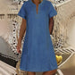 📢📢49% OFF !! ⏰Women's Short Sleeve V-Neck Denim Dress