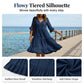 Women's V-Neck Tassel Tie Tiered Midi Dress