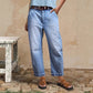 🎁2026 New Arrivals 49% OFF💥  Women's High Waisted Cropped Barrel Jeans  🥳HOT SALE！！🥳