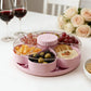 Rotating Flower-Shaped Snack Serving Tray with Lid