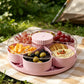 Rotating Flower-Shaped Snack Serving Tray with Lid