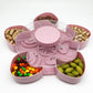 Rotating Flower-Shaped Snack Serving Tray with Lid