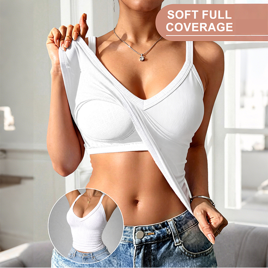 🔥Last Day Surprise Price: 🎉Only £12.99!!  🧺 Women's Slim-Fit Padded Tank Top ✨ Built-In Support, Flattering Fit & All-Day Comfort