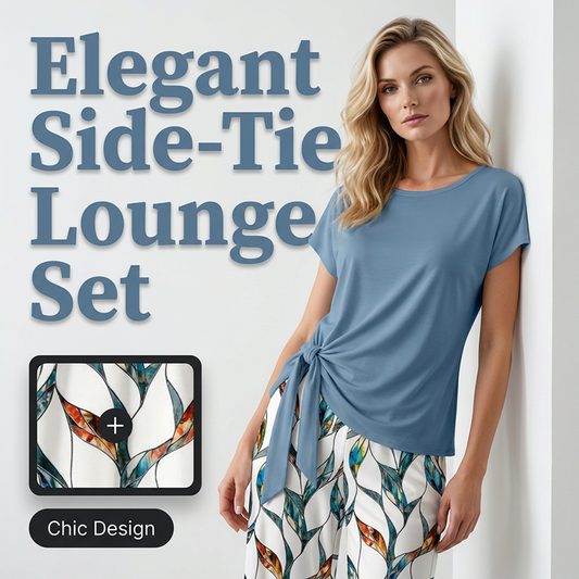 👗49% OFF NOW!  🔥 Women's Side-Tie Top & Patterned Pants Set