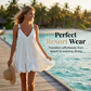 📢📢50% OFF !! ⏰Women's V-Neck Strap Dress with Bubble Ruffle Hem
