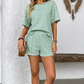 Women's Striped T-Shirt & Short Two-Piece Set