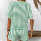 Women's Striped T-Shirt & Short Two-Piece Set