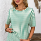 Women's Striped T-Shirt & Short Two-Piece Set