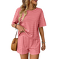 Women's Striped T-Shirt & Short Two-Piece Set