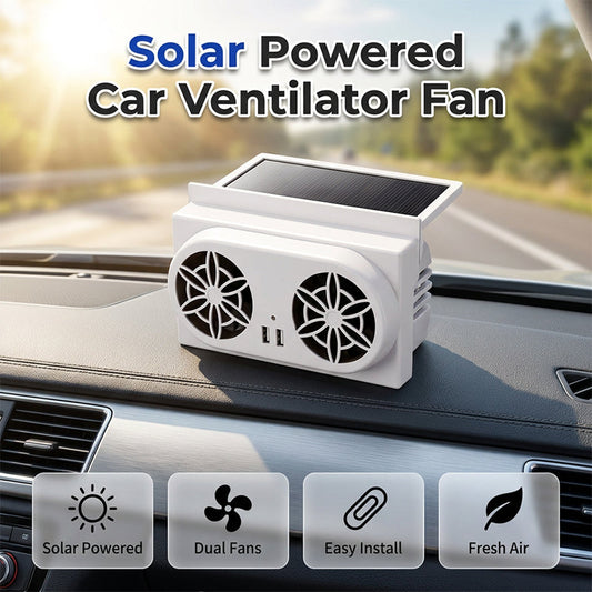 ☀️🚗 Solar car fan – cools your car fast, no battery drain, fresh air!