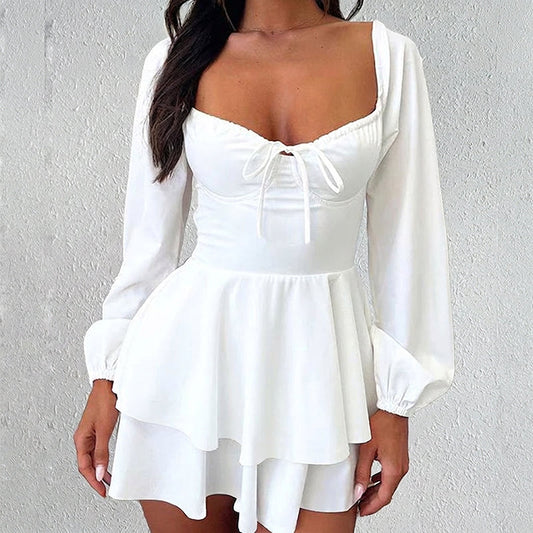 Women’s Sweetheart Neckline Skort Mini Dress