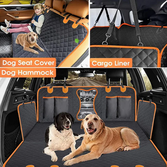 🐶🚗 Waterproof pet car seat cover – non-slip, storage pockets, easy install!