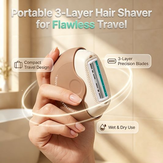 ✈️🧳 3-blade travel shaver – nick-free, smooth, compact, and ready anywhere!
