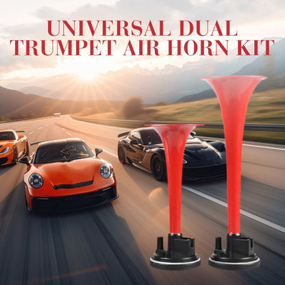 📣🚗 Universal 12V Dual Trumpet Air Horn Kit – Loud Dual-Tone Sound Upgrade